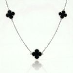 CHOKER REGULÁVEL 3 TREVOS BLACK BANHADO EM PRATA 925