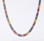 CHOKER RIVIERA BAGUETE MULTICOR BANHADO A PRATA 925