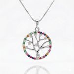 COLAR ARVORE DA VIDA ZIRCONIA COLORS - BANHADO EM PRATA 925