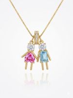 COLAR CASAL DE FILHOS - BANHADO EM OURO 18K