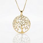 COLAR COM PINGENTE DE ÁRVORE DA VIDA BANHADO EM OURO 18K
