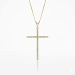 COLAR CRUZ CRAVEJADO COM ZIRCÔNIAS - BANHADO EM OURO 18K