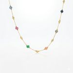 COLAR DE PEDRAS 45 CM BANHADO A OURO 18K
