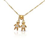 COLAR 2 FILHOS ZIRCÔNIA - BANHADO EM OURO 18K