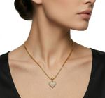 COLAR CORAÇAO CRAVEJADO ZIRCONIA - BANHADO A OURO 18K