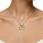 COLAR CORAÇÃO FILHOS CRAVEJADO - BANHADO EM OURO 18K