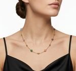 COLAR DE PEDRAS 45 CM BANHADO A OURO 18K