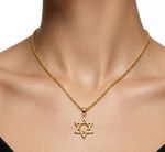 COLAR ESTRELA DE DAVI BANHADO EM OURO 18K