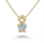 COLAR FILHO ZIRCONIA AZUL CABEÇA VAZADA - BANHADO EM OURO 18K