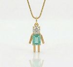 COLAR FILHO PEDRA VERDE - BANHADO EM OURO 18K