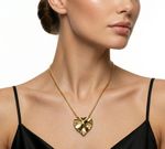 COLAR MAXI CORAÇÃO BANHADO EM OURO 18K