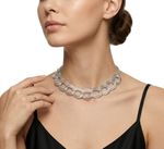 COLAR MAXI ELOS DUPLOS COM REGULAGEM BANHADO EM PRATA 925