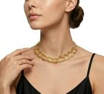 COLAR MAXI ELOS DUPLOS COM REGULAGEM BANHADO EM OURO 18K