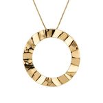 COLAR MAXI FLOR REDONDA VAZADA MATELADO BANHADO EM OURO 18K