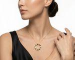 COLAR MAXI FLOR REDONDA VAZADA MATELADO BANHADO EM OURO 18K