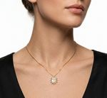 COLAR MEDALHA CRUZ OVAL BANHADO A OURO 18K