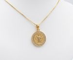 COLAR MEDALHA SÃO BENTO BANHADO EM OURO 18K