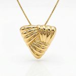  COLAR ORGANICO RETANGULAR BANHADO EM OURO 18K