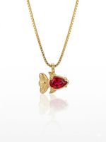 COLAR REGULAVEL INFANTIL PEIXE COM ZIRCONIA BANHADO EM OURO 18K