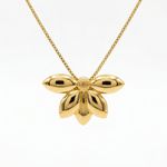 COLAR REGULÁVEL MEIA FLOR BANHADO EM OURO 18K