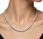 COLAR REGULÁVEL RIVIERA CRISTAL CRAVEJADO COM ZIRCÔNIAS BANHADO EM PRATA 925