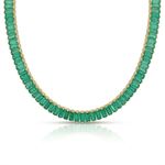 COLAR REGULÁVEL RIVIERA VERDE BANHADO EM OURO 18K