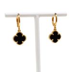CONJUNTO 6 TREVOS PEROLADO BRINCO + COLAR BANHADO EM OURO 18K