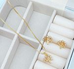 CONJUNTO BRINCO + COLAR ÁRVORE DA VIDA COM ZIRCONIA  - BANHADO A OURO 18K
