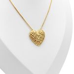 CONJUNTO BRINCO + COLAR CORAÇÃO ORGANICO - BANHADO EM OURO 18K