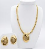 CONJUNTO BRINCO + COLAR DAMA BANHADO EM OURO 18K