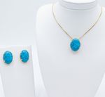 CONJUNTO BRINCO + COLAR IRIS BANHADO A OURO 18K
