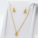 CONJUNTO BRINCO + COLAR NOSSA SENHORA APARECIDA - BANHADO EM OURO 18K