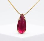 CONJUNTO COLAR + BRINCO GOTA CEREJA - BANHADO EM OURO 18K