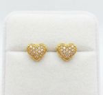 CONJUNTO COLAR + BRINCO MINI CORAÇÃO CRAVEJADO - BANHADO EM OURO 18K
