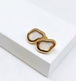CONJUNTO COLAR + BRINCO ORGANICO PEROLADO - BANHADO A OURO 18K