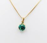 CONJUNTO COLAR + BRINCO PONTO DE LUZ  VERDE - BANHADO EM OURO 18K