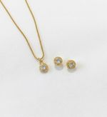 CONJUNTO COLAR + BRINCO PONTO DE LUZ - BANHADO EM OURO 18K
