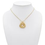 CONJUNTO COLAR MEDALHA ENTRELAÇADA + BRINCO BANHADO A OURO 18K