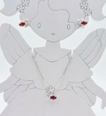 CONJUNTO COLAR REGULAVEL + BRINCOS INFANTIL PEIXE COM ZIRCONIA BANHADO EM PRATA 925