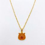 CONJUNTO INFANTIL COLAR + BRINCO CAPIVARA  BANHADO A OURO 18K