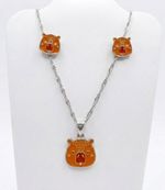 CONJUNTO INFANTIL COLAR + BRINCO CAPIVARA BANHADO EM PRATA 925