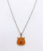 CONJUNTO INFANTIL COLAR + BRINCO CAPIVARA BANHADO EM PRATA 925