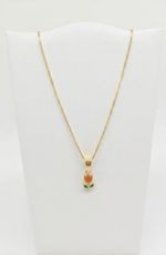 CONJUNTO INFANTIL COLAR + BRINCO TULIPA - BANHADO A OURO 18K