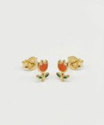 CONJUNTO INFANTIL COLAR + BRINCO TULIPA - BANHADO A OURO 18K