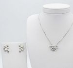 CONJUNTO MEIA FLOR BANHADO EM PRATA 925