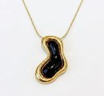 CONJUNTO ORGANICO MARROM - BANHADO EM OURO 18K