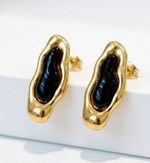 CONJUNTO ORGANICO MARROM - BANHADO EM OURO 18K