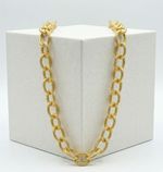 CORRENTE MAXI ELOS ROBUSTOS COM FECHO DE ARGOLA COM MOLA BANHADA EM OURO 18K