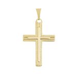 PINGENTE CRUZ COM DETALHES BANHADO A OURO 18K