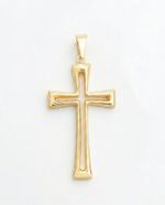 PINGENTE CRUZ VAZADA BANHADO A OURO 18K
